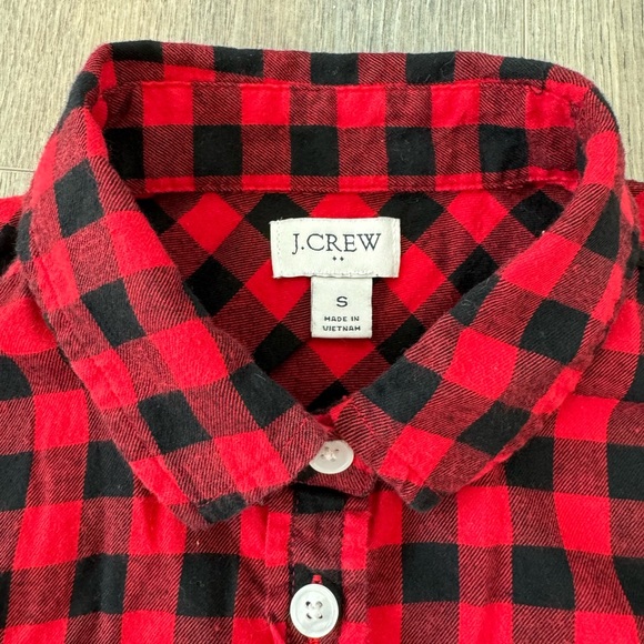 J Crew button down flannel shirt checkered plaid S - Picture 6 of 7